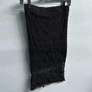 Layered, Lace Midi Skirt in Black with Unique Lace Design!